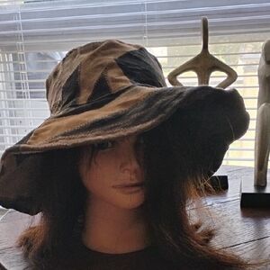 🚨B2G1 FAIRWEATHER Brown Tan Black Patterned Leather Hat